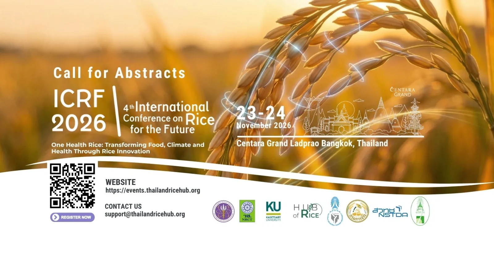 4th International Conference on Rice for the Future (ICRF2026) 23-24 November 2026 in Bangkok, Thailand 2